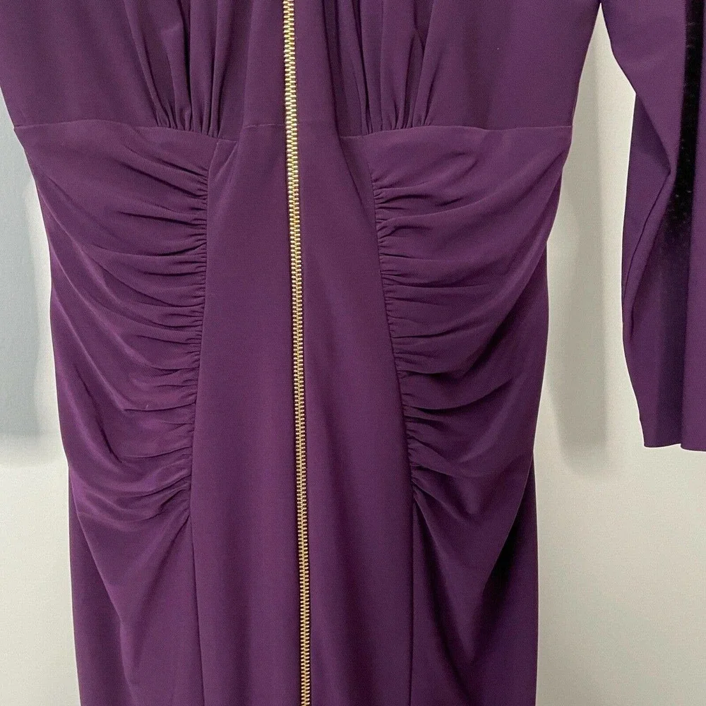 Cache Stretch Ruche Gold Zipper Dress - Picture 6 of 9